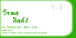 irma wahl business card